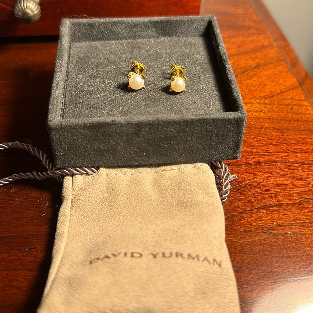 David Yurman Pearl Stud Earrings